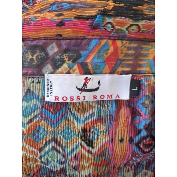 Rossi Roma Long sleeve button up crinkle blouse + Tank Twin Set Size Large - Picture 13 of 15